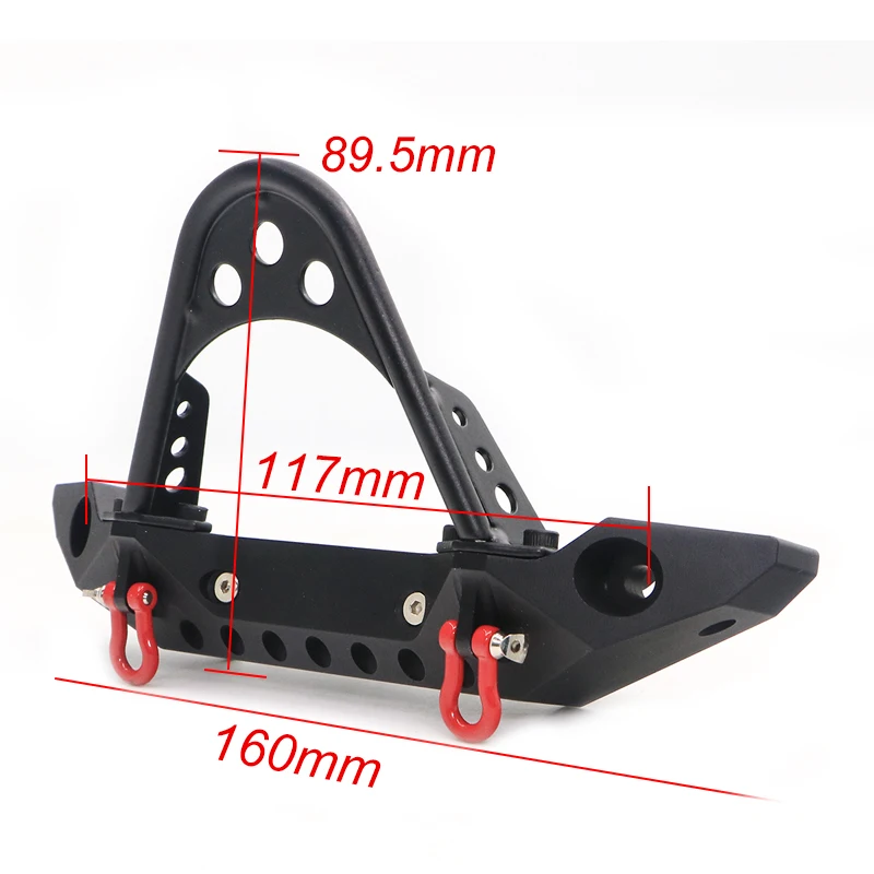 Linea argano paraurti anteriore e posteriore in metallo 1pc per 1:10 RC Crawler Car Defender SCX10 TRX4 SCX10 II 90046 90047