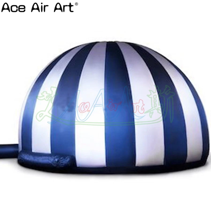 Children Indoor And Outdoor 5m Diamater Multi-colored No Ring Blue And White Stripe Inflatable Planetarium Tent For Sale