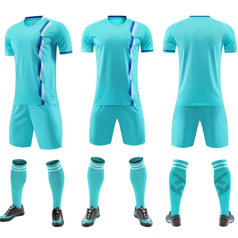 Adult Kids Football Jerseys Sets Boys Girls Short Sleeve Soccer Clothes Children Futbol Uniforms Men Soccer Tracksuit Suits