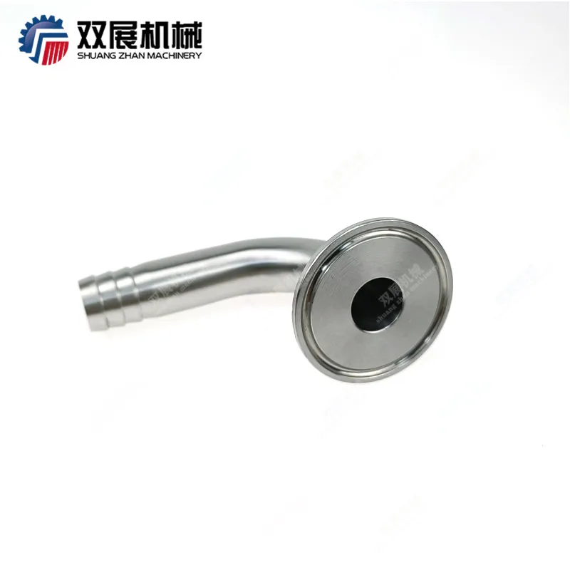 SS304 Stainless Steel Tri Clamp Hose Barb Fitting with 90 Degree Elbow for Blow-Off Tube Brewery Hardware