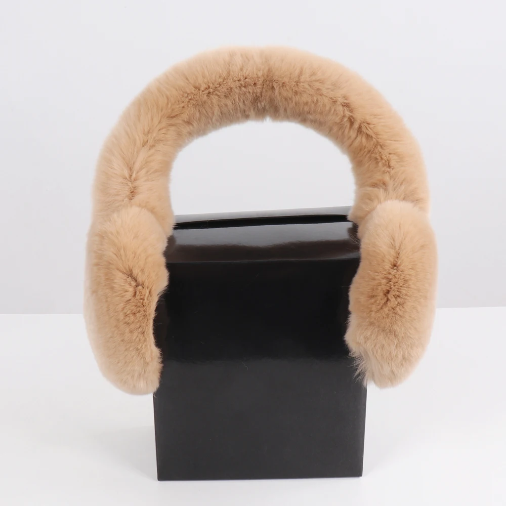 Winter Outdoor Windproof Women Real Rex Rabbit Fur Earmuffs Rex Rabbit Fur Earmuff Lovely Girl Genuine Rex Rabbit Fur Ear-caps