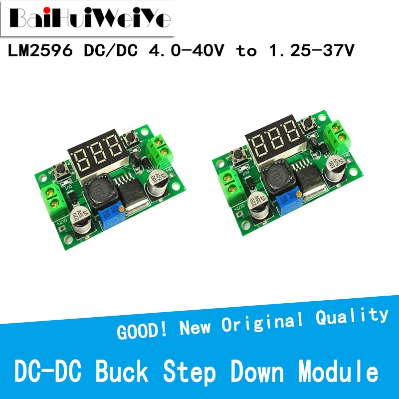 LM2596 DC Buck Step Down Power Converter Module DC/DC 4.0~40V To 1.25-37V Adjustable Voltage Regulator With LED Voltmeter