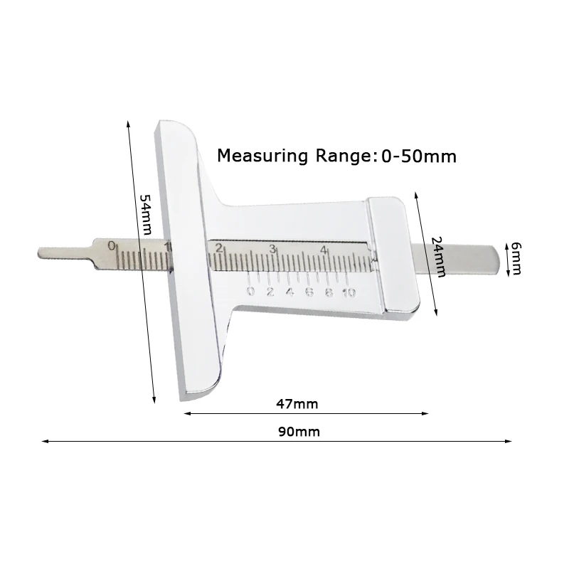 Car Tire Pattern Measuring Ruler Mini Stainless Steel Inspection Ruler Pattern Depth Inspection Vernier Caliper Tools