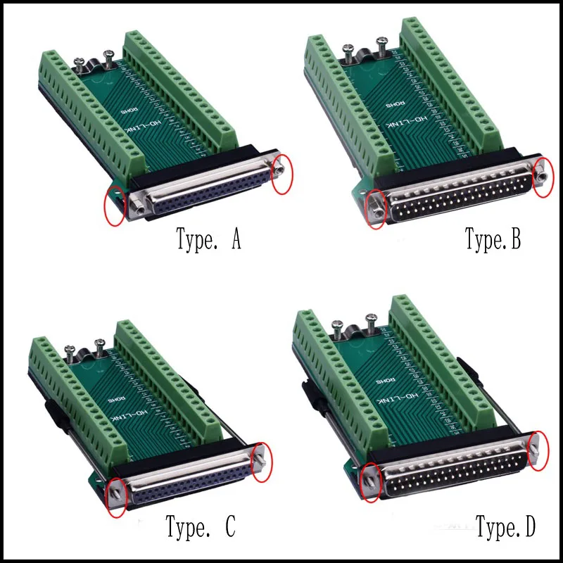 

DB37 Female Male Connector Jack D-SUB 37 Pin Port Terminal Breakout 2 Row No Solder Adapter Terminal for DB Cable DB37 Connector