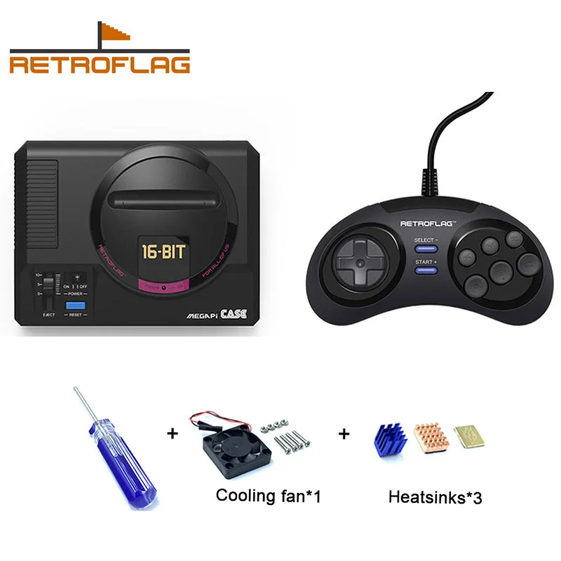 Retroflag MEGAPi Case and Wired Game Controller Gamepad Functional Button for Raspberry Pi 3 B Plus (3B+) / 3B / 2B