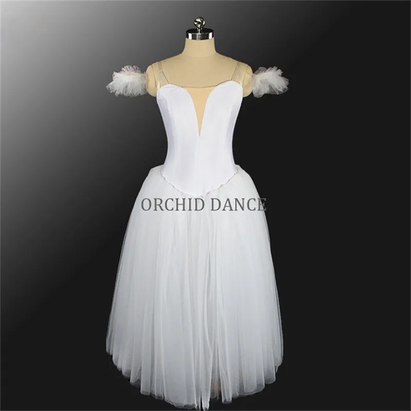 

Professional High Quality 4 Layers White Girls Performance Wear Long Romantic Ballet Tutu