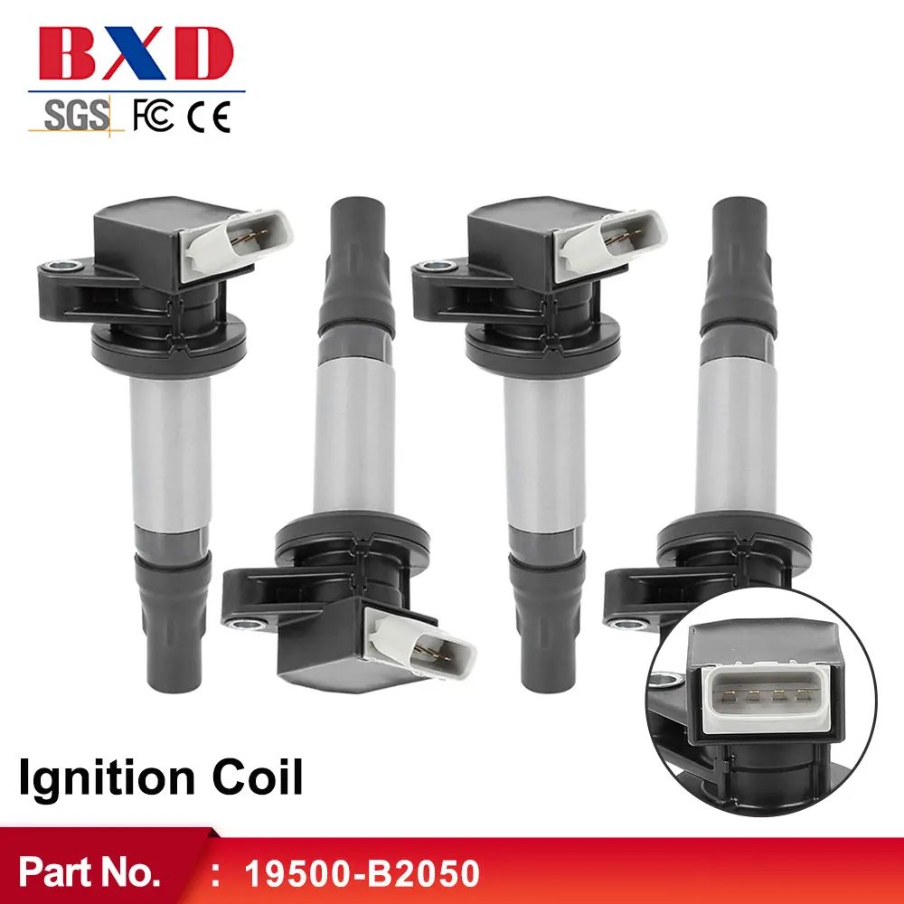 High Quality 4PCS Ignition Coil 19500-B2050 19500-B2051 For Toyota Pixis Daihatsu Cuore VII Sirion M3 1.0L 1.3L 1.5L (2005-)