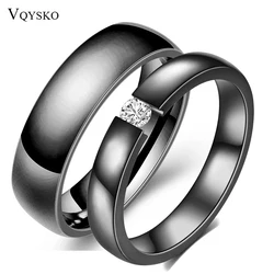 Fashion Wedding Jewelry Bands for Couples Black Stainless Steel Rings for Women Men Boy Girl Party Accessories Wholesale