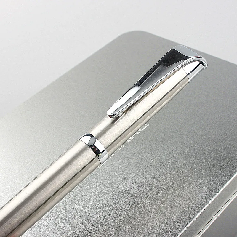 Luxury Silver plating Ballpoint pen Metal Ball Pens For school Stationery plume Penna stilografica Vulpen boligrafo 3732