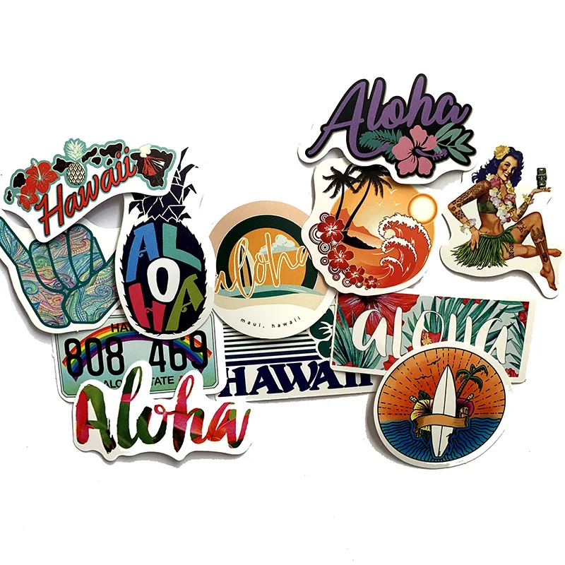 10/30/50Pcs Retro Hawaii Stickers Waterproof Decal Laptop Motorcycle Luggage Snowboard Fridge Car Sticker