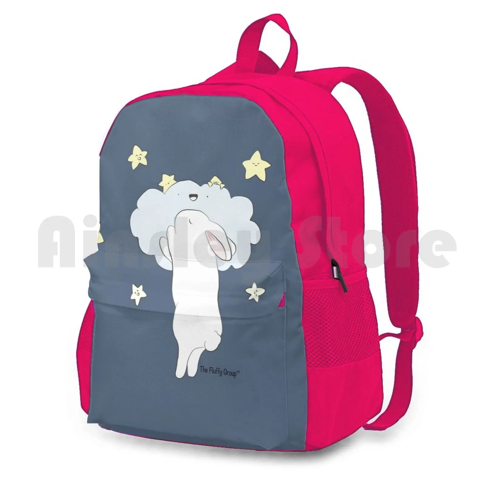 Mochila de senderismo al aire libre Sleepy Bunny, impermeable, viaje de acampada, Sleepy Cloud, conejo, animales, sueño nocturno, Pastel, Kawaii, lindo