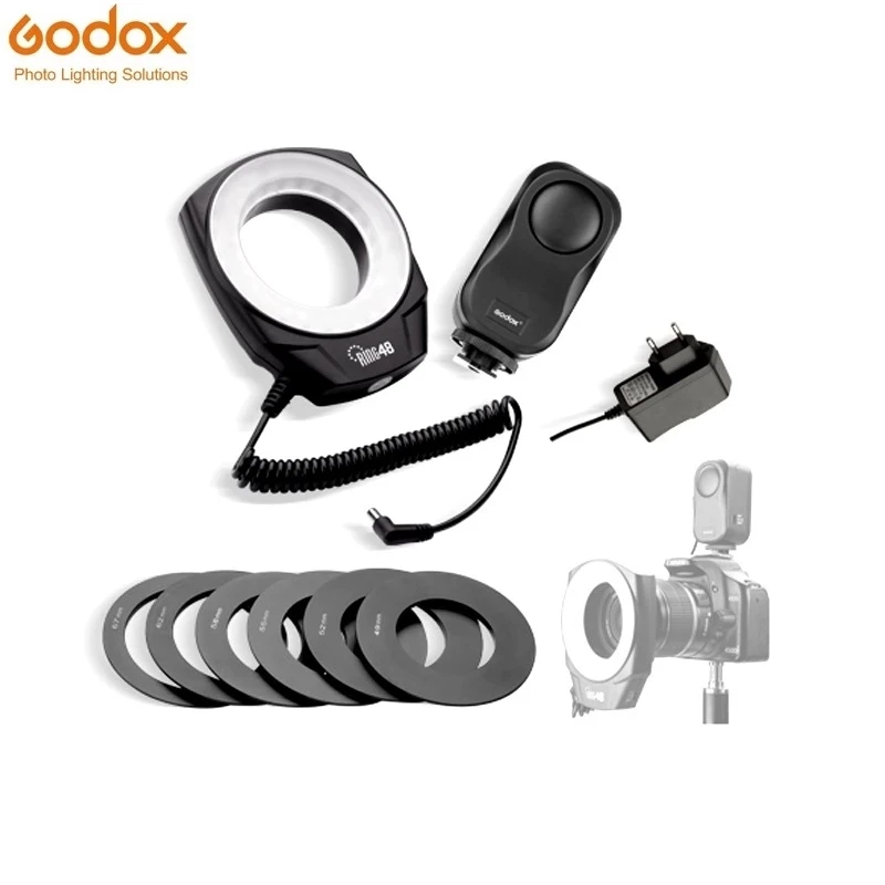 

Godox RING48 Macro Ring LED Light Flash 5500K 49, 52, 55, 58,62,67mm Compatible with DSLR Cameras for Macro, Medical, Scientific