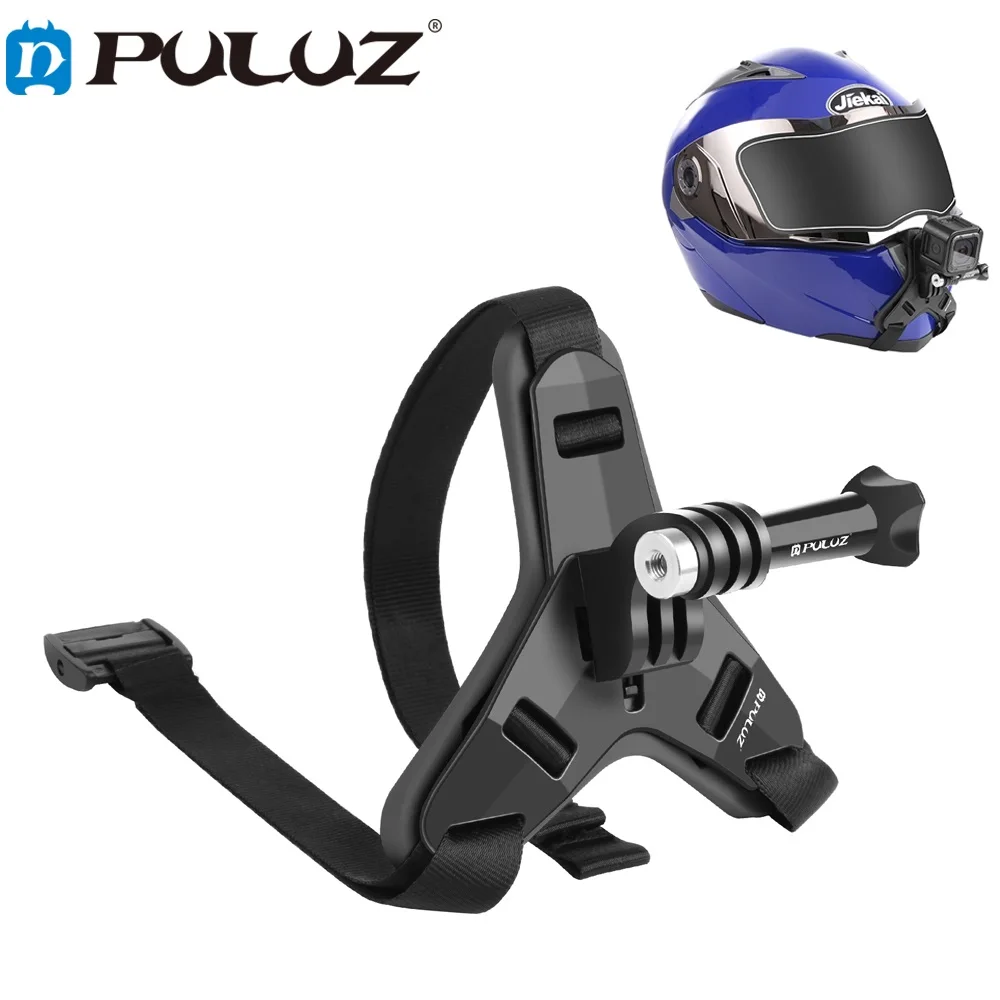 PULUZ – support de sangle de casque de moto, pour GoPro HERO10 9 8 noir/7/6/5/5Session 4/Session/4/3 +/3/2/Xiaoyi/DJI Osmo caméras d'action
