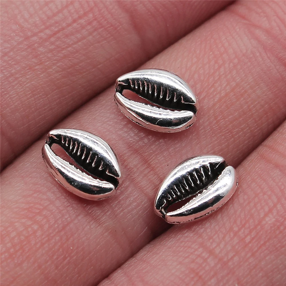 

Wholesale 400pcs/bag Charms Wholesale Shell DIY Jewelry Findings Antique Silver Color 7x10mm Shell Charms Wholesale