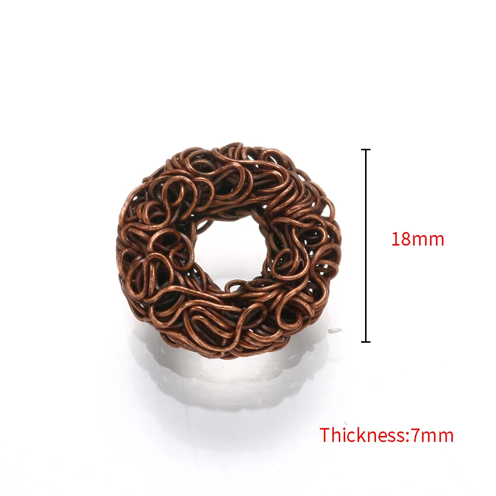 10pcs brass wire wrapping charms round Doughnut designer bracelet findings  jewelry findings silver bronze accessories