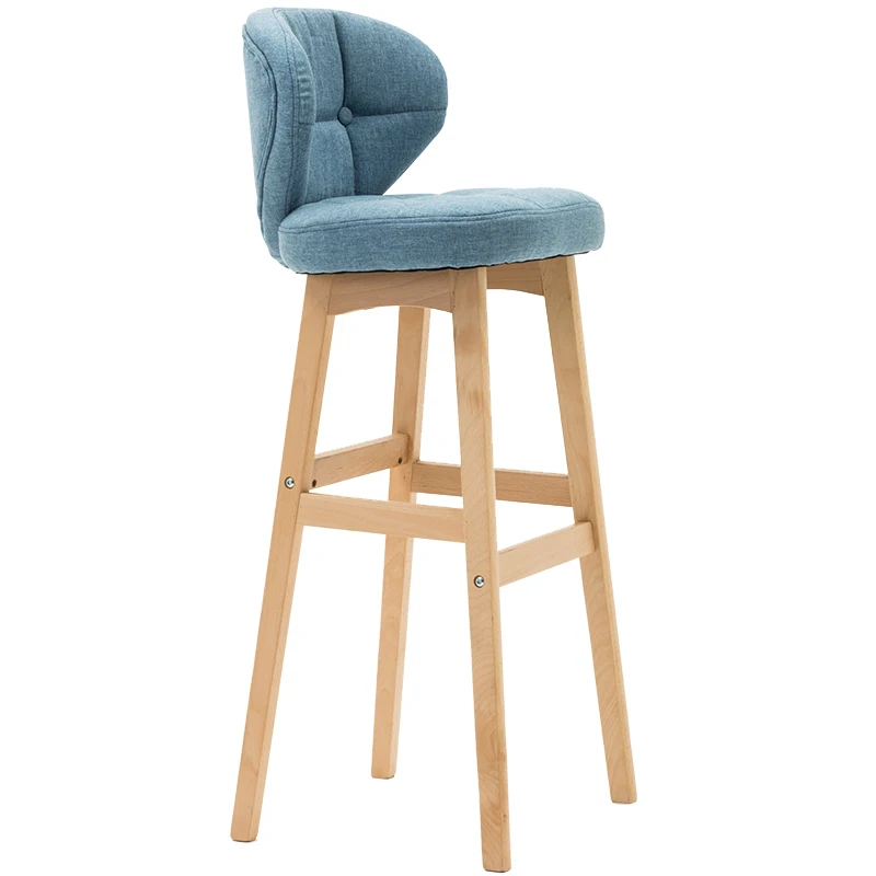 

Modern Minimalist Creative Solid Wood Bar Chair, Front Backrest High Bar Stool ,Home Bar Chair