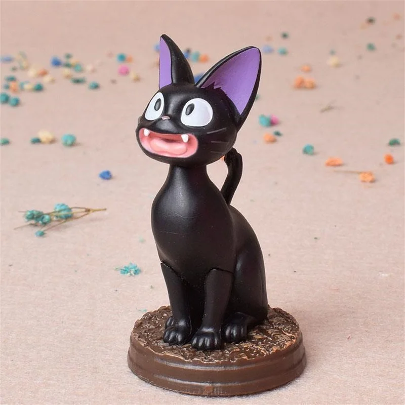 Figurines de dessin animé, chat noir au hasard, 6 sortes d'animaux amusants, modèle de voiture, décoration de maison, cadeau pour petite amie, enfants