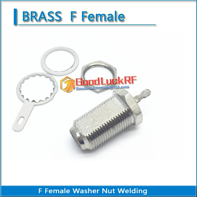 British F Female O-ring Bulkhead Panel Mount Washer Nut welded TV set top box antenna 50ohm Striaght RF connector