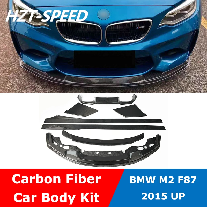 F87 MTC Style Carbon Fiber Car Front Bumper Lip Shovel Rear Diffuser Spoiler Side Skirts Body Kit For BMW M2 F87 2015 UP