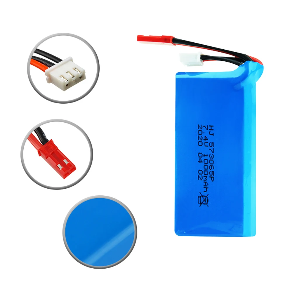 1 / 3 pcs Upgrade Lipo Battery 7.4V 1000mah 2S JST/Banana Plug for A20G H68G RC Drone Quadcopter Helicopter Spare Parts