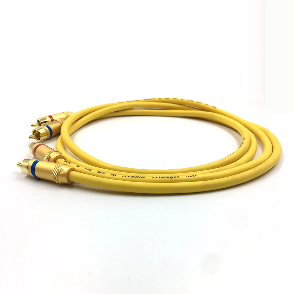 Brand New One Pair Hifi Audio D102MKIII Silver Plated RCA Cable