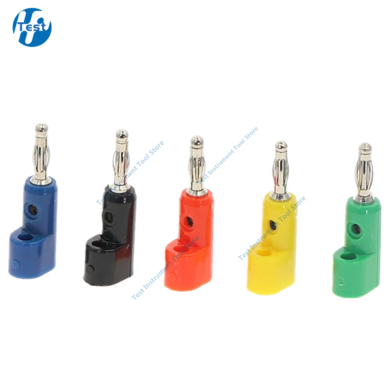 

5pcs Electrical Connecting Tool 4mm bending Banana Jack Plug Socket for Binding Post Test Probes Terminal Connector L the shape