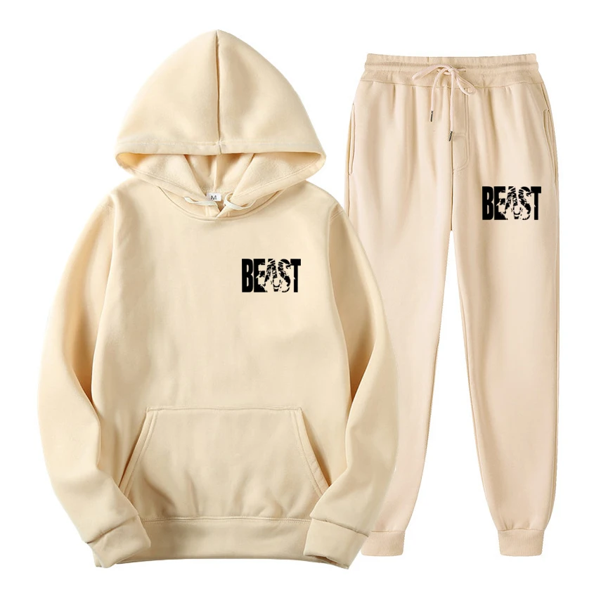 2021 Autumn And Winter Hot Sale Men\'s Sports And Leisure Joggers Sweat Suits Hoodies+Pants Sweatshirt Sportswear Set 2pc Hoody