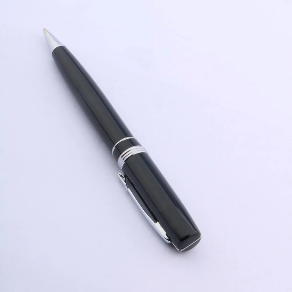 High quality Standard Straight clip black Silver piece Ballpoint Pen Stationery Student Office school supplies ball point pen