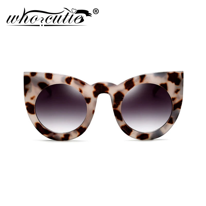 WHO CUTIE Vintage Small Round Cat Eye Sunglasses 90s Women Brand Designer Tortoise Shell Retro Sun Glasses Female Sunnies S014