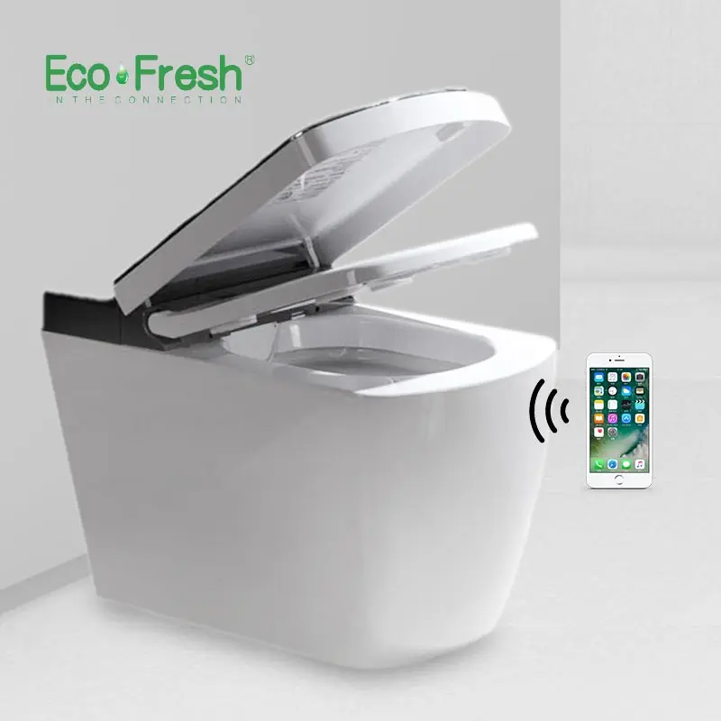 Imagem -03 - Ecofresh Sensor Automático de Descarga Elétrica Peça Única Inteligente sem Tanque Vaso Sanitário