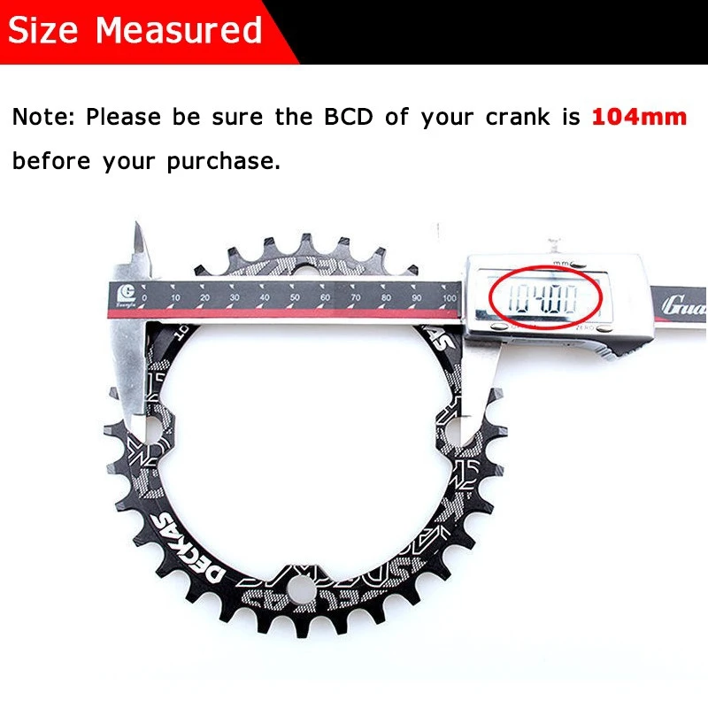 Deckas 104BCD Oval Narrow Wide Chainring MTB Mountain Bicycle 32T 34T 36T 38T Crown Crankset Single Tooth Plate Parts 104 BCD