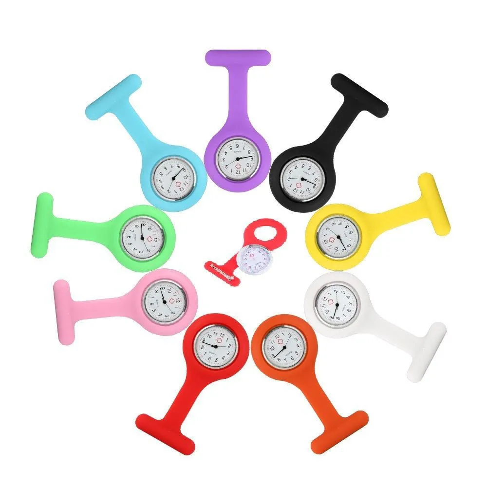 2020 Fashion Nurse Watches Women Pocket Watches Silicone Nurse Watch Clip Brooch Tunic Watch Clearance Sale Dropshipping Reloj