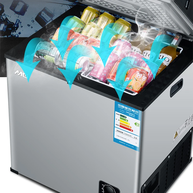 소형 전기 냉동고 미니 수평 냉동고, 가정용 상업용 단일 온도 냉장고, 120W BD/BC-55, 55L