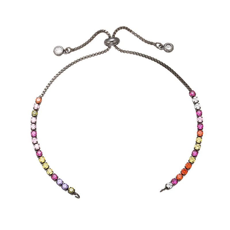 ZHUKOU 2.5x240mm Brass rhinestone adjustable bracelet chain for jewelry making diy bracelet chains accessories model:VL21