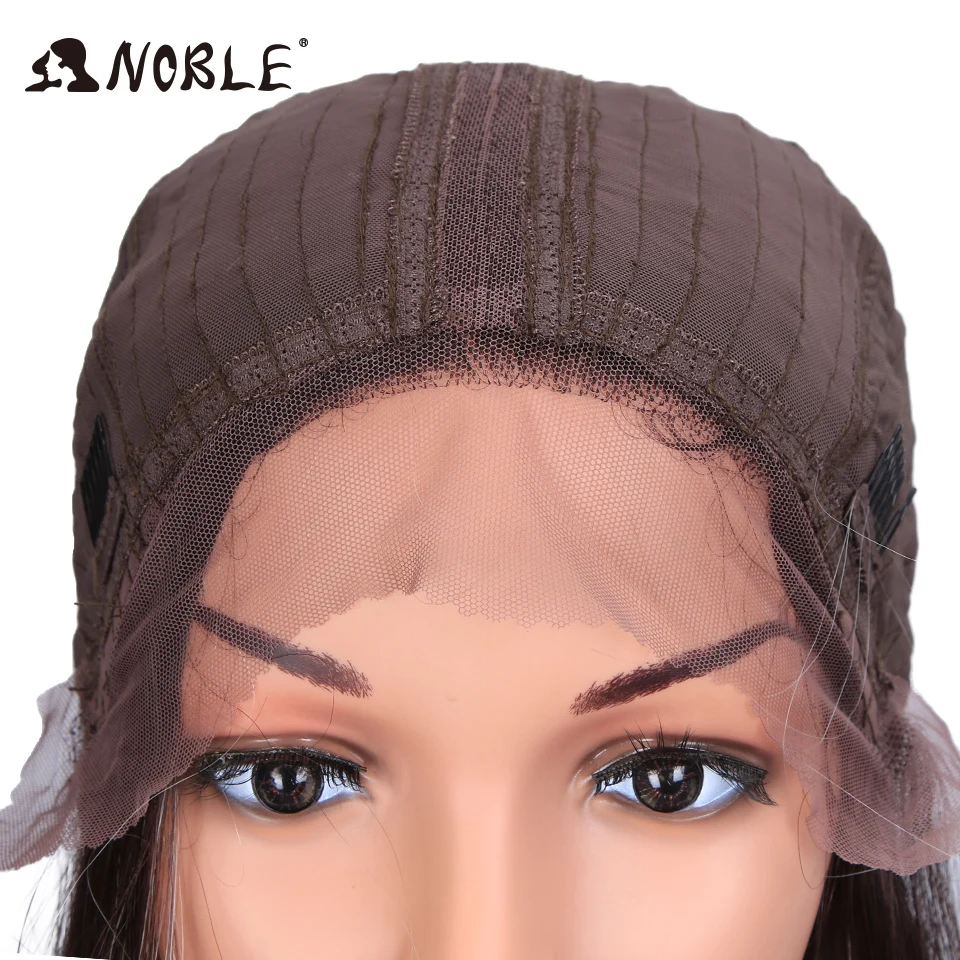 Noble-pelucas de Cosplay para mujeres negras, peluca de encaje sintético recto, peluca rubia degradada de 34 pulgadas, peluca de encaje sintético
