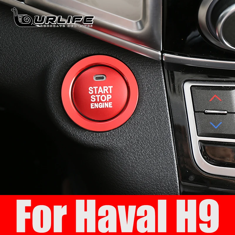 

Car One Button Engine Start Ring Sticker Cover Trims for Haval H9 2018 2019 2020 2021 2022 Accessories Auto Styling Parts