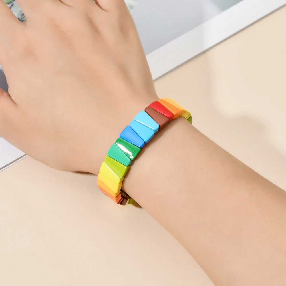 2023 Rainbow Summer Bracelets For Women Friendship Bracelet Jewelry Pulseiras Mujer Love Letter Beads Bracelet Gifts for Girl