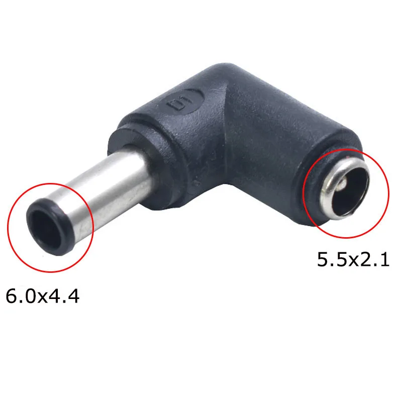 Złącze DC 5.5x2.1mm kobieta do 6.0x4.4 5.5x2.5 5.5x1.7 4.8x1.7 4.0x1.7mm męski konwerter zasilacz laptopa 90/180 stopni — zdjęcie 7