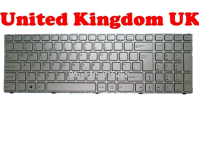 

Laptop Keyboard For Pegatron C15 0KN0-CN6TU12 Turkish TR/United States US/Japanese JP/United Kingdom UK With Silver Frame