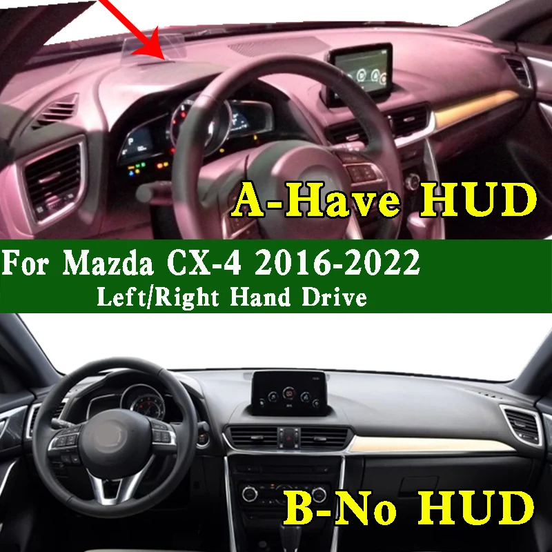 For Mazda CX-4 GK 2016-2022 Dashmat Dashboard Cover Instrument Panel Sunscreen Protective Pad Anti-Dirt Proof Dash Mat