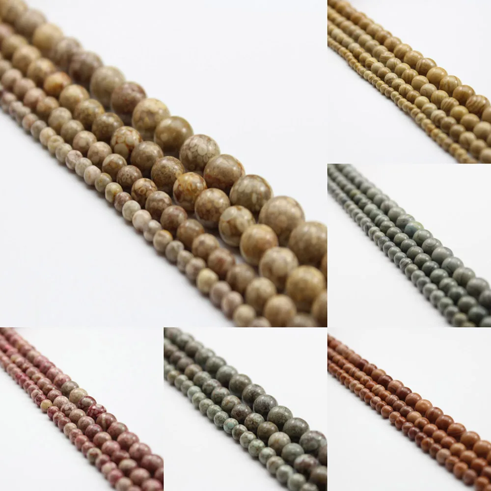 

15“ 4 6 8 10mm Natural Stone Beads Grain Round Full Strand Healing Loose Beads Quartz For Jewelry Making DIY Bracelet