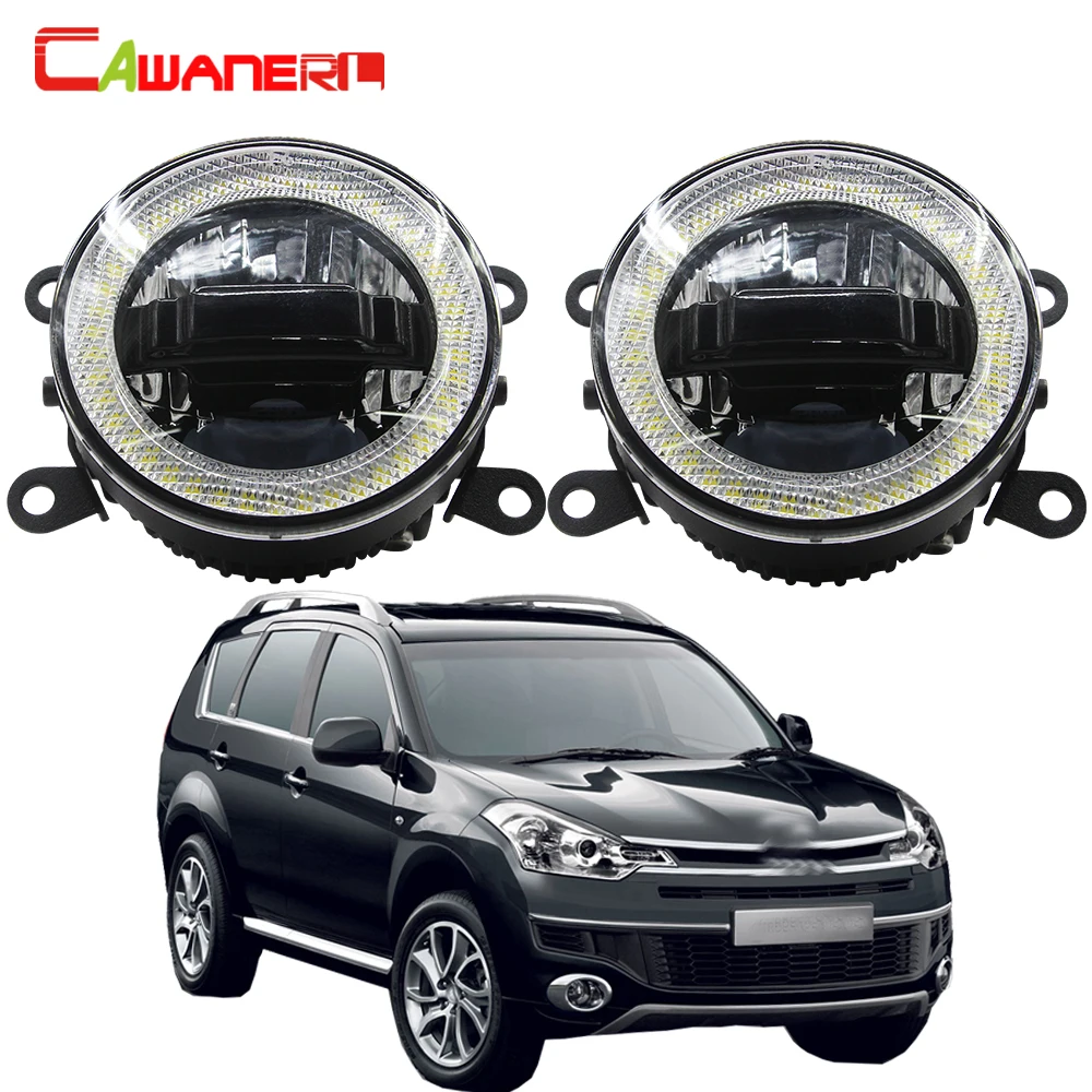 

Cawanerl For Citroen C-Crosser 2009-2013 Car Front Fog Light LED DRL Daytime Running Lamp Angel Eye 12V Accessories