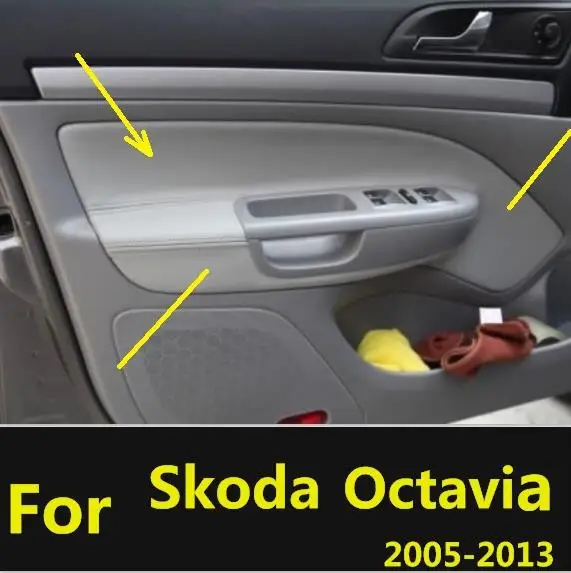 For Skoda Octavia 2006 2007 2008 2009 2010 211 212 213 2014 Car Protective Interior Door Panel Armrest Microfibre Leather Cover