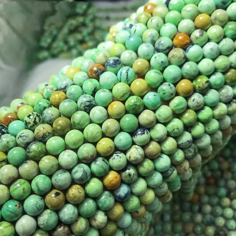 GREEN Variscite TURQUOISE round 6/8/10/12MM  38cm  for DIY jewelry making  loose beads  FPPJ wholesale beads nature