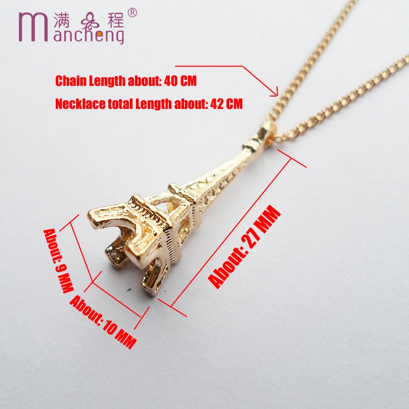 official-website 2 rupee item Women Casual Sporty Chain Chokers Collar Para Mujer Eiffel Tower Initial Pendant Necklace Men