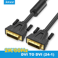 Jasoz DVI Cable DVI-D 24+1 Dual Link Connector 2K/1080P 60Hz Male to Male Video Cable For HDTV Projector Laptop PC Monitor