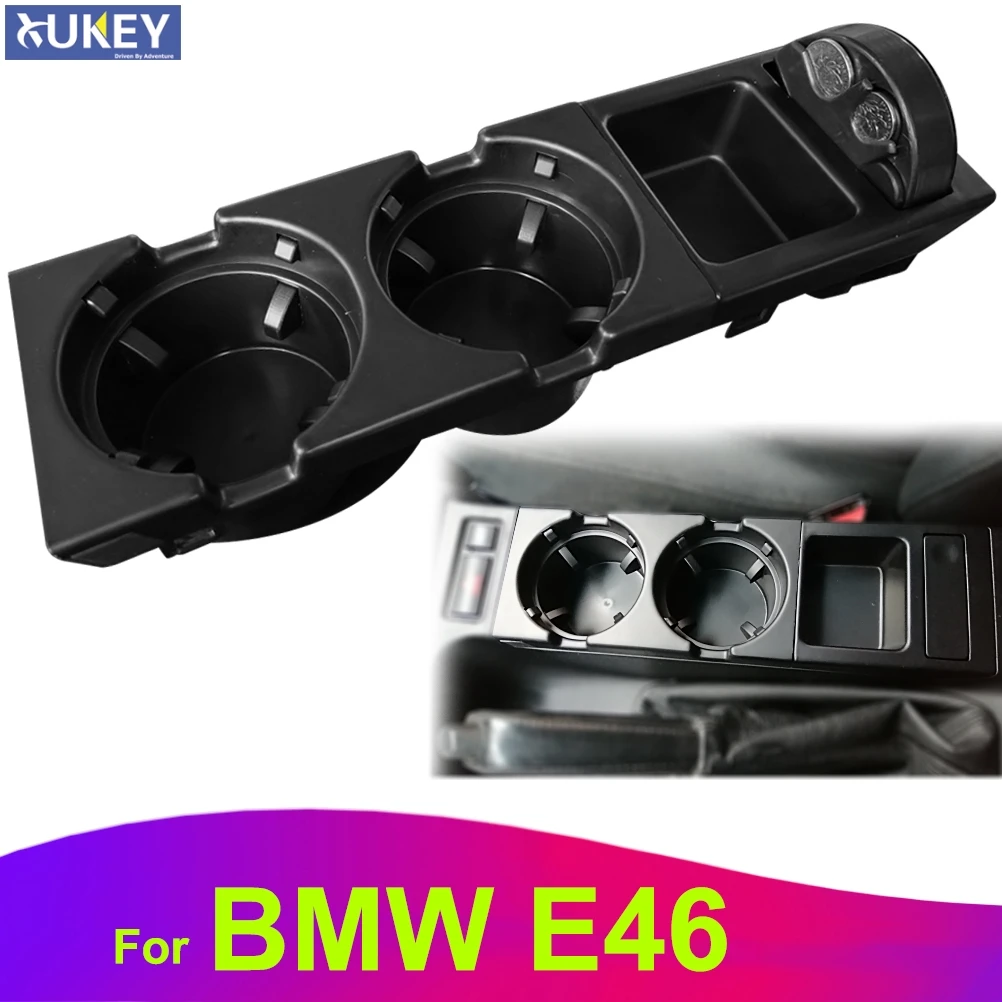 

For BMW E46 Center Console Storage Box Coin + Cup Holders Convertible Coupe Compact Sedan Touring 1999-2006 51168217957 Black