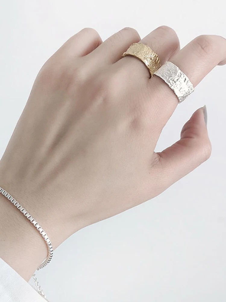 Matte surface Ellipse 925 sterling silver rings for women resizable handmade bague femme argent 925 accesorios fine jewelry