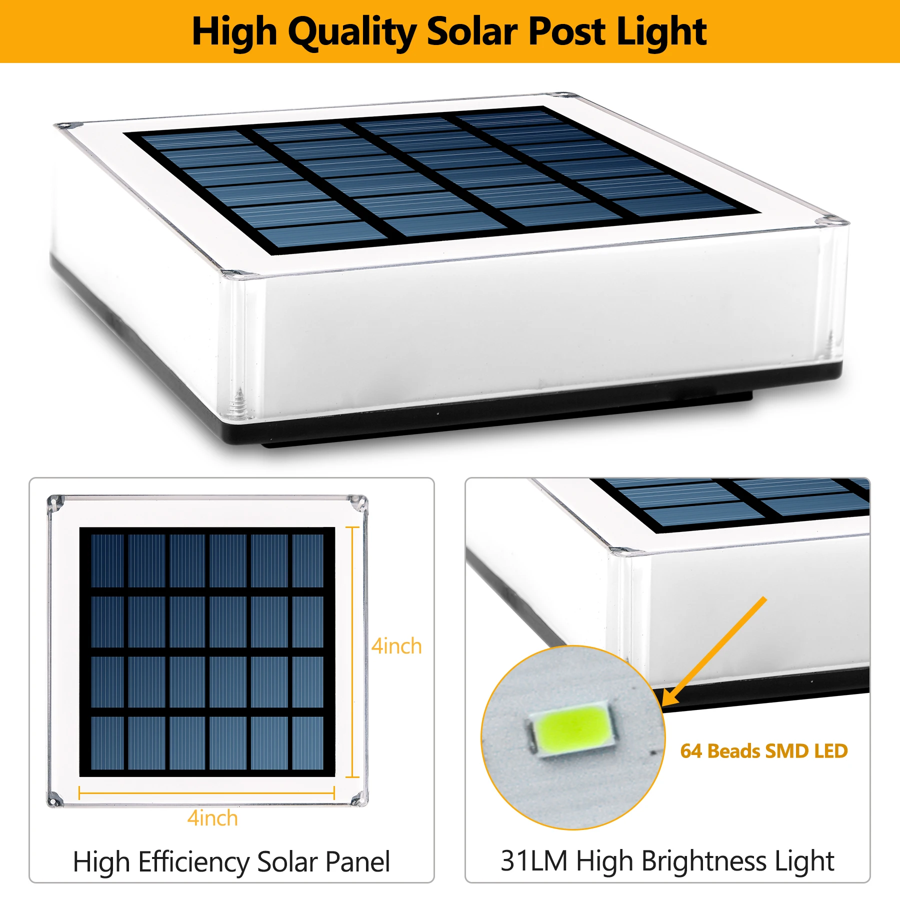 Imagem -02 - T-sun-lâmpada Solar Exterior para a Decoração do Jardim Luz da Cerca Porta Cerca Parede Pátio Casa de Campo Ip65 Pacotes