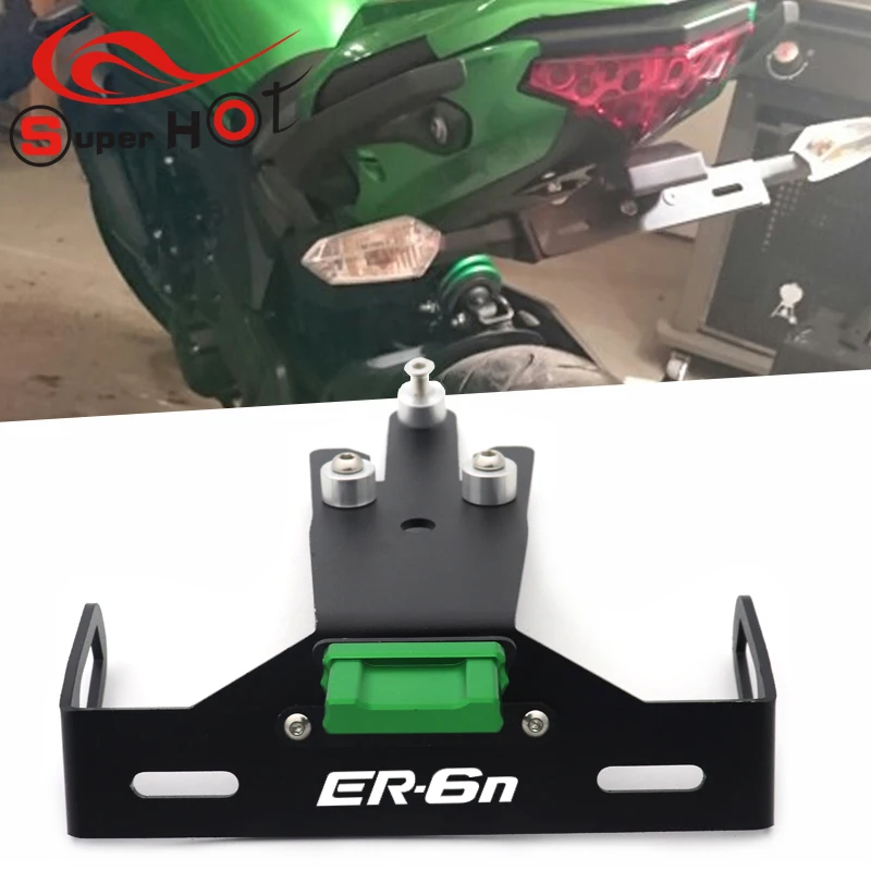 

For Kawasaki ER6N ER6F NINJA650 2012-2017 er6n Motorcycle Accessories License Number Plate Frame Holder Bracket with LED Light